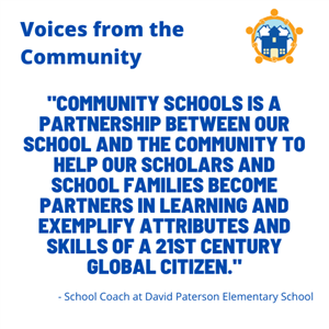 Community Schools is a parterership between school and the community